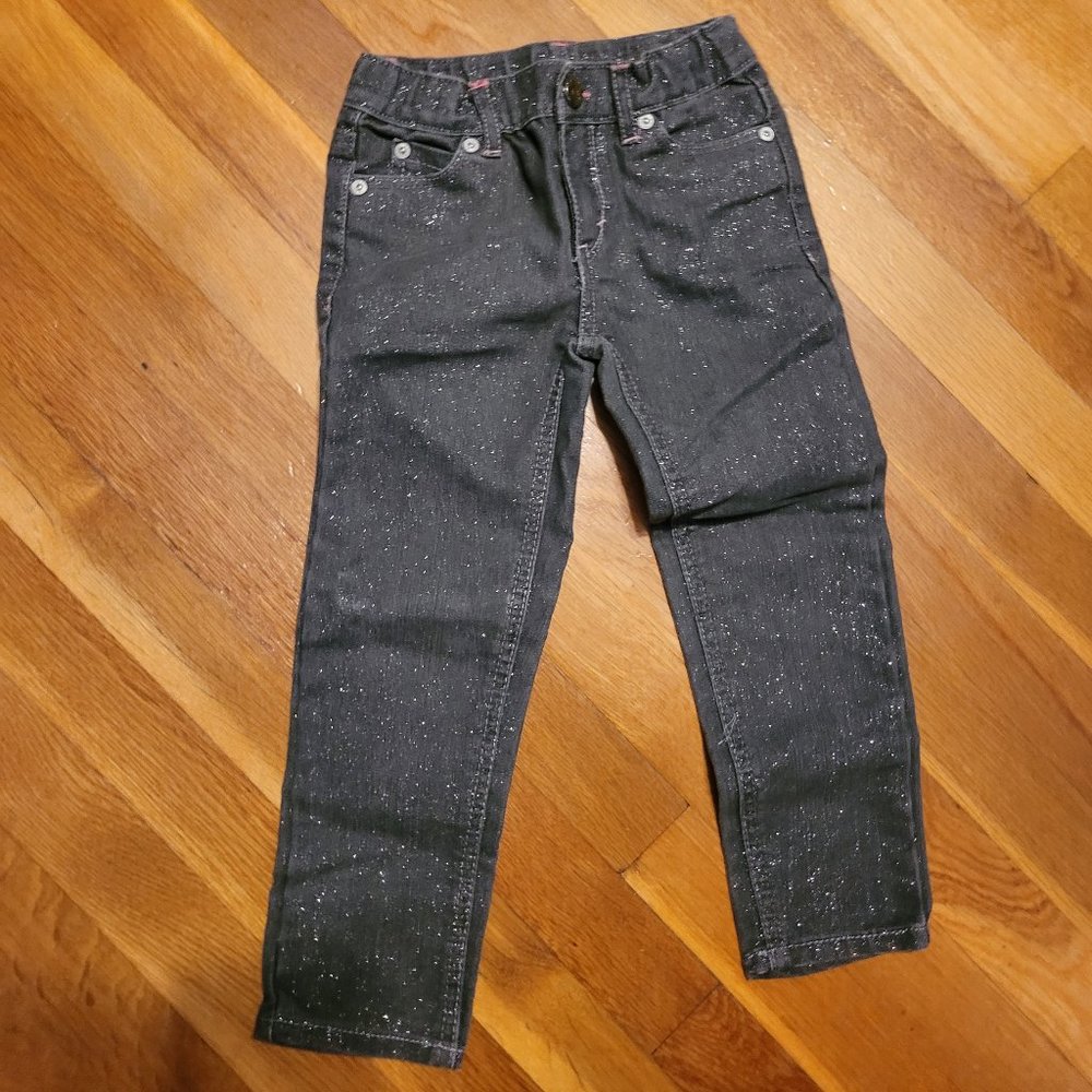Girls - Black- Sparkle jeans size 4T- Cherokee brand
